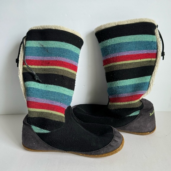 SmartWool Slippers Boot Over Easy Fritter Free Wool Colorful Stripe Womens 9 - Picture 3 of 15